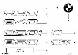 Embleem / sierschrift diagram for BMW 8 Series E31 850Ci
