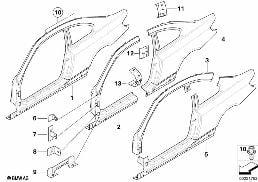 BODY-SIDE FRAME diagram for BMW 3 Series E92 325xi