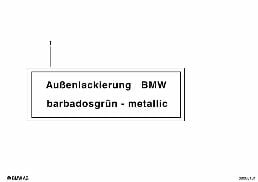 LABEL OUTER PAINT METALLIC diagram for BMW 8 Series E31 850Ci