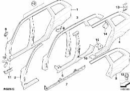 SIDE FRAME diagram for BMW 3 Series E91 LCI 320i