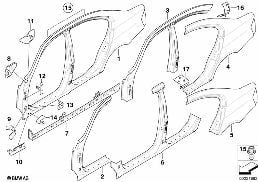 BODY-SIDE FRAME diagram for BMW 3 Series E90 LCI 318d