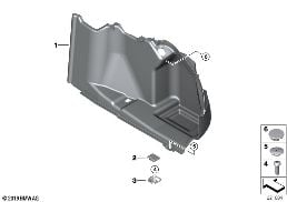Garniture lat. droite coffre bagages diagram for BMW 6 Series E63 LCI 635d