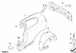 SIDE PANEL/TAIL TRIM diagram for BMW 1 Series E81 116d
