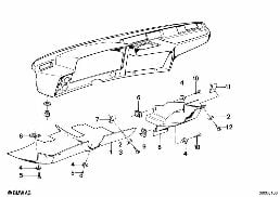แผ่นปิดแผงหน้าปัดส่วนล่าง diagram for BMW 3 Series E21 320