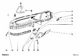 Revetement tableau de bord inf. droit diagram for BMW 5 Series E12 520