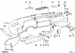 TRIM PANEL DASHBOARD diagram for BMW 6 Series E24 633CSi