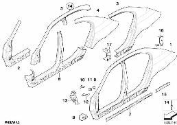 BODY-SIDE FRAME diagram for BMW 5 Series E60 525i
