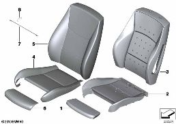 F シート クッション及びカバー スポーツ diagram for BMW X3 F25 20dX