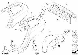 SIDE PANEL/TAIL TRIM diagram for BMW 5 Series E61 530d