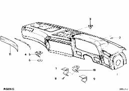 TRIM PANEL DASHBOARD diagram for BMW 7 Series E23 733i