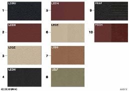 SAMPLE CHART, UPHOLSTERY COLORS, LEATHER