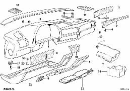 Verkleidung Instrumententafel diagram for BMW 7 Series E32 750iL