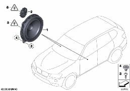 SINGLE PARTS F FRONT DOOR LOUDSPEAKER diagram for BMW X3 F25 35iX