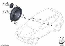 SINGLE PARTS F REAR DOOR LOUDSPEAKER diagram for BMW X3 F25 35iX