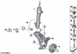 Federbein vorn/Schwenklager/Radlager diagram for BMW MINI Paceman R61 Cooper