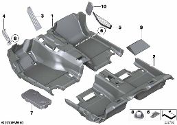 FLOOR COVERING diagram for BMW 5 Series F11 550i