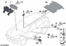 ELECTRIC PARTS AIRBAG diagram for BMW X3 F25 35iX