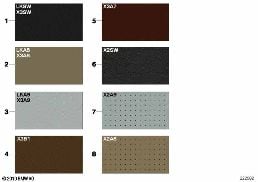 SAMPLE CHART, UPHOLSTERY COLORS, LEATHER
