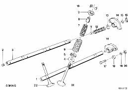 阀门控制摇杆/气门 diagram for BMW 5 Series E28 M535i