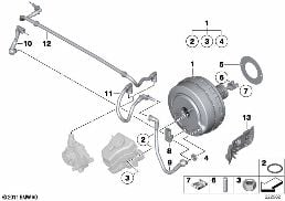 POWER BRAKE UNIT DEPRESSION diagram for BMW X1 E84 20i