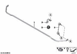 Barra stabilizzatora posteriore diagram for BMW MINI R56 One