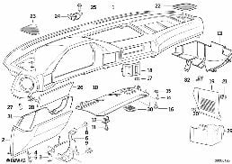 TRIM PANEL DASHBOARD diagram for BMW 5 Series E34 M5 3.8