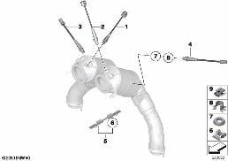 LAMBDA PROBE FIXINGS diagram for BMW 5 Series F10 550i