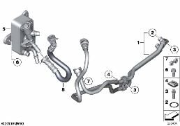 OIL-COOLER PIPE/HEAT EXCHANGER diagram for BMW X6 E71 30dX