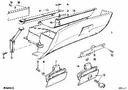 GLOVE BOX diagram for BMW 5 Series E28 M535i