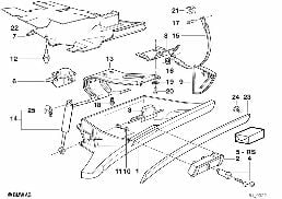 GLOVE BOX diagram for BMW 5 Series E34 M5 3.8