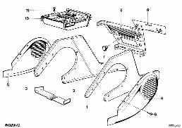 ผนังกั้นห้องเก็บสัมภาระ/ระบบปรับอากาศ diagram for BMW 5 Series E12 525