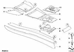 MOUNTING PARTS, CENTER CONSOLE diagram for BMW X6 E71 35iX