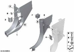 TRIM PANEL LEG ROOM diagram for BMW X4 F26 28iX