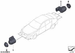 PARK DISTANCE CONTROL (PDC) diagram for BMW 5 Series F11 535i