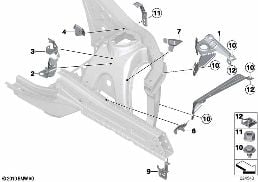 ボディのフロント エンド ホルダー LH diagram for BMW X3 F25 20iX