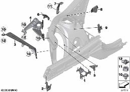 ボディのフロント エンド ホルダー RH diagram for BMW X3 F25 20iX