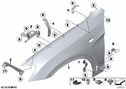 F フェンダー diagram for BMW X3 F25 20iX