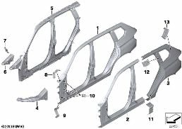 サイド フレーム diagram for BMW X3 F25 20iX