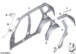 サイド フレーム 個別部品 diagram for BMW X3 F25 20iX