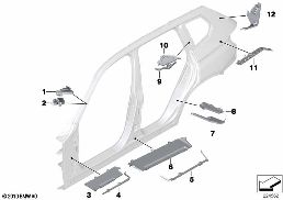 遮音板 サイド フレーム diagram for BMW X3 F25 20iX