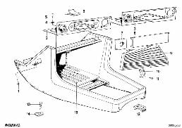 Ablegefach Anbauteile diagram for BMW 6 Series E24 628CSi