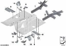ボディ フロア diagram for BMW X3 F25 20iX