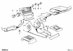 ผนังกั้นห้องเก็บสัมภาระ/ระบบปรับอากาศ diagram for BMW 3 Series E21 320