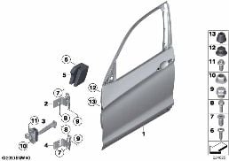 F ドア､ヒンジ/ドア ブレーキ diagram for BMW X3 F25 20iX