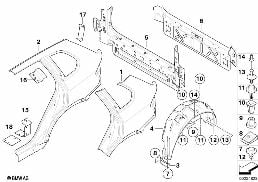 Çamurluk/Arka kaplama diagram for BMW X5 E70 LCI 35dX