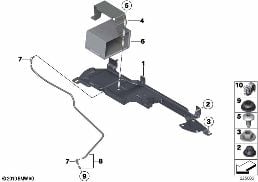 Batteriinfästning och påbyggnadsdelar diagram for BMW 5 Series F11 535iX