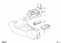 SINGLE PARTS F STORING PARTITION, CAB diagram for BMW 5 Series E34 525i