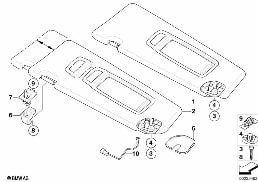 SUN VISORS diagram for BMW X6 E71 35iX