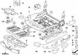 Κάθισμ.μπροσ.ράγα καθίσμ.μηχ./επιμ.εξαρ. diagram for BMW 3 Series E90 LCI M3