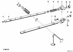 TIMIMG GEAR - ROCKER ARM/VALVES diagram for BMW 5 Series E12 530i